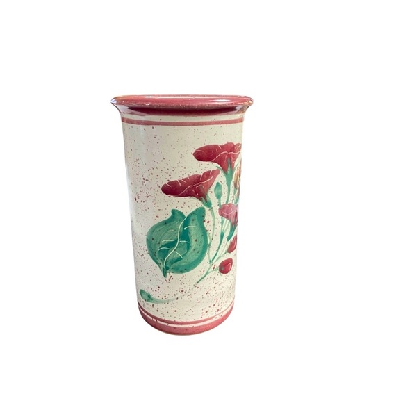 Vtg ROBERT FISHMAN
POTTERY Rhode Island Vase Wine Jacket Calla Lily Signed - Picture 5 of 13